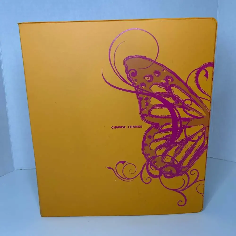 Choosey Chicks 3-Ring Binder Set with Butterfly and Peace Sign Designs